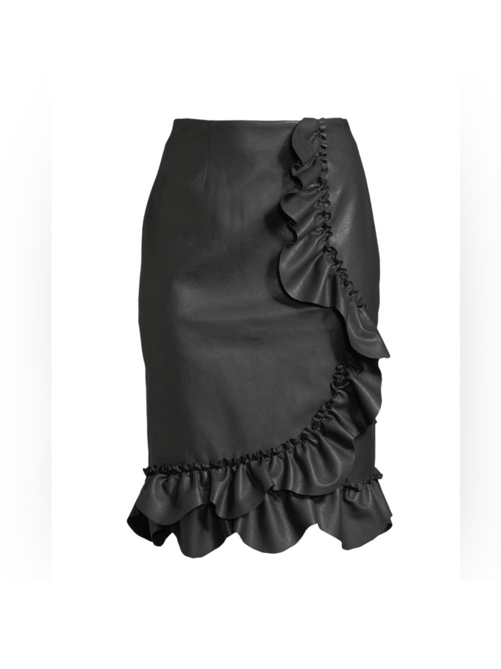 Rebecca Taylor Black Ruffle Pencil Skirt